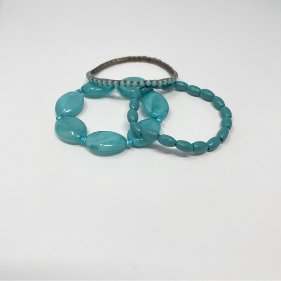 Vintage Turquoise Blue Beaded Bracelets Bundle - Picture 6 of 6